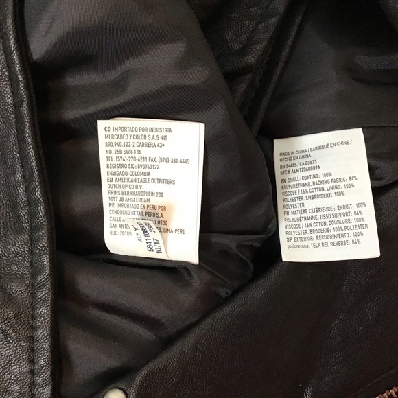 AEO Floral Embroidered Faux Leather Moto Jacket - Picture 7 of 8